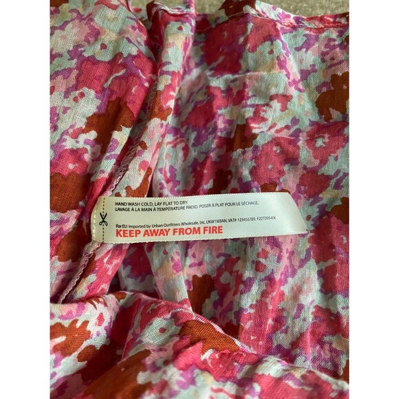 FP One Talia Tunic Pink Floral Tiered Mini Dress w/ Spaghetti Straps, S/P - Picture 5 of 8
